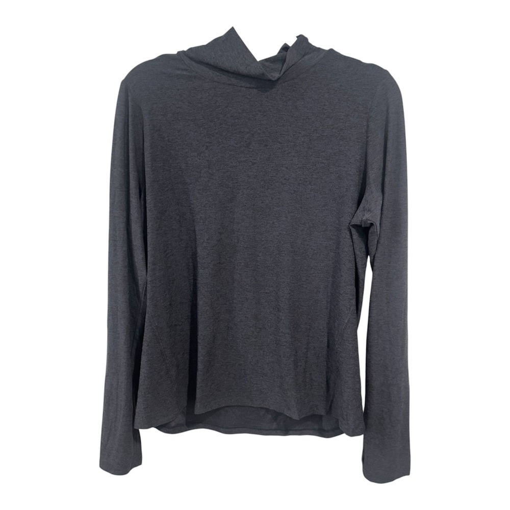 Calia Womens XL Funnel Neck Long Sleeve Active Top Heathered Gray
